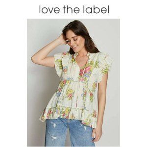 Love the Label Helena Ruffle Peasant Top